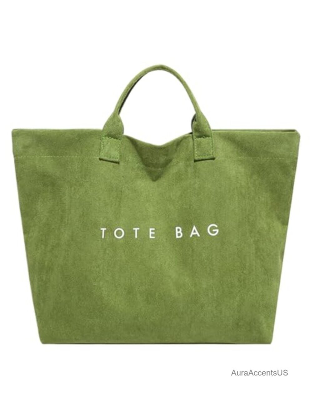 Trendy Tote Bag Faux Suede with Letter Prints for Work Travel